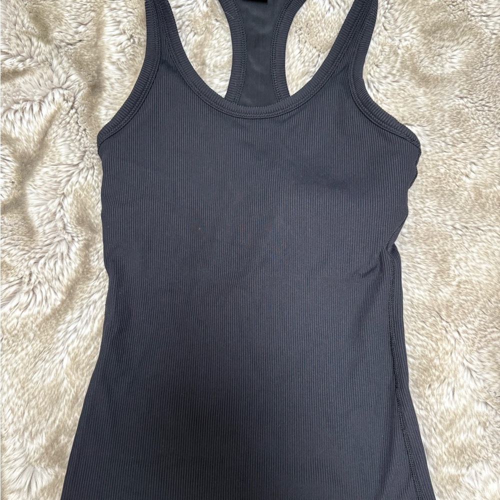 Black Ribbed Tank Top